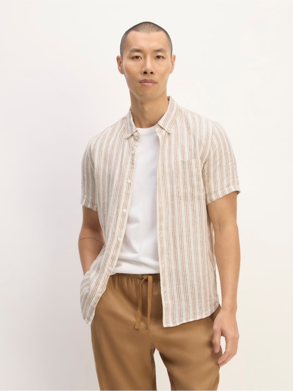 Everlane men’s THE CLASSIC SHORT-SLEEVE SHIRT 100% linen size large